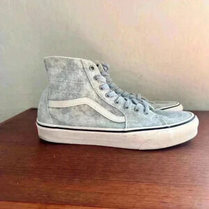 Size 9.5 - VANS Sk8- Tapered High Denim Destroy - Black Marshmallow